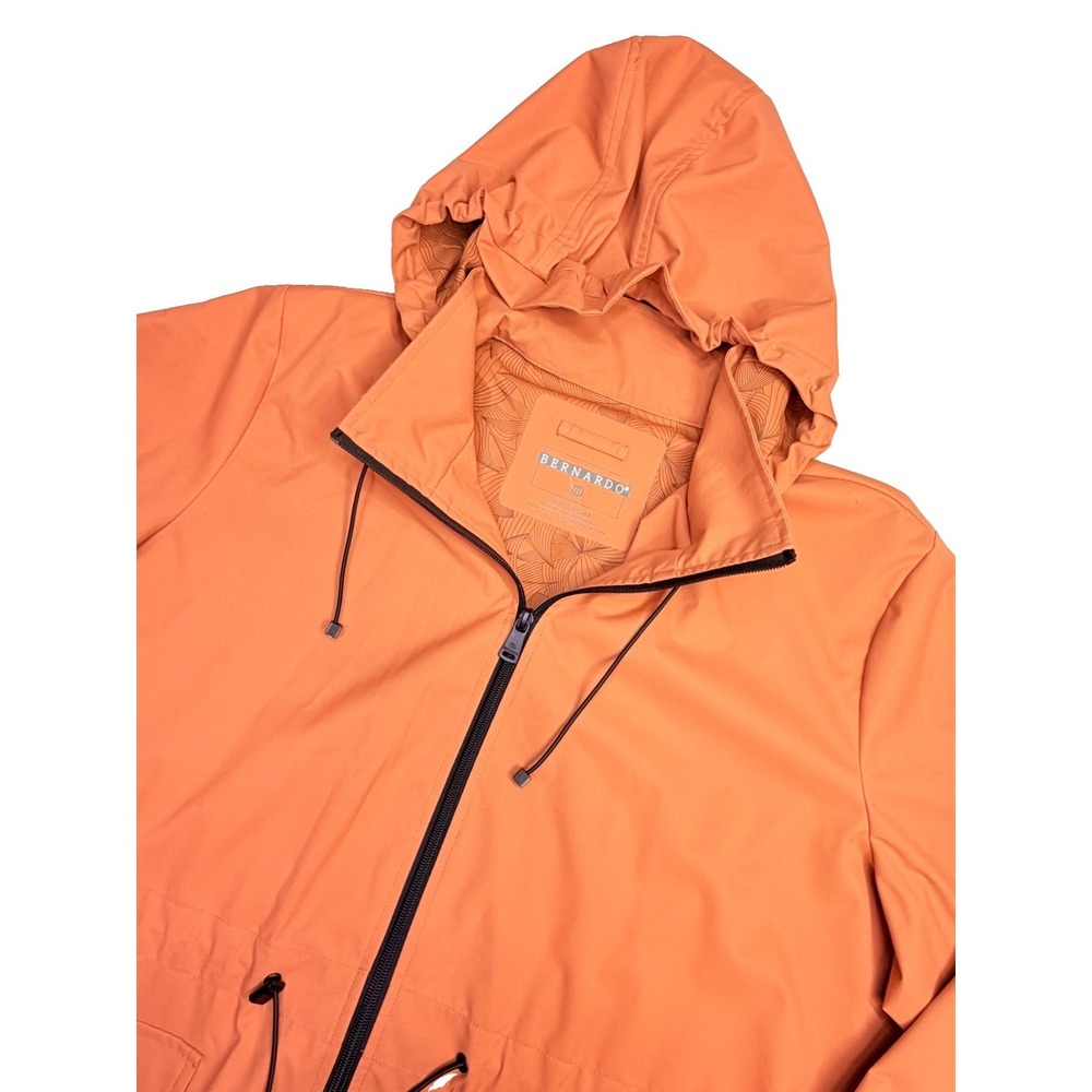 Bernardo Micro-Breathable Rain Anorak Coat Women's XL Orange Hooded